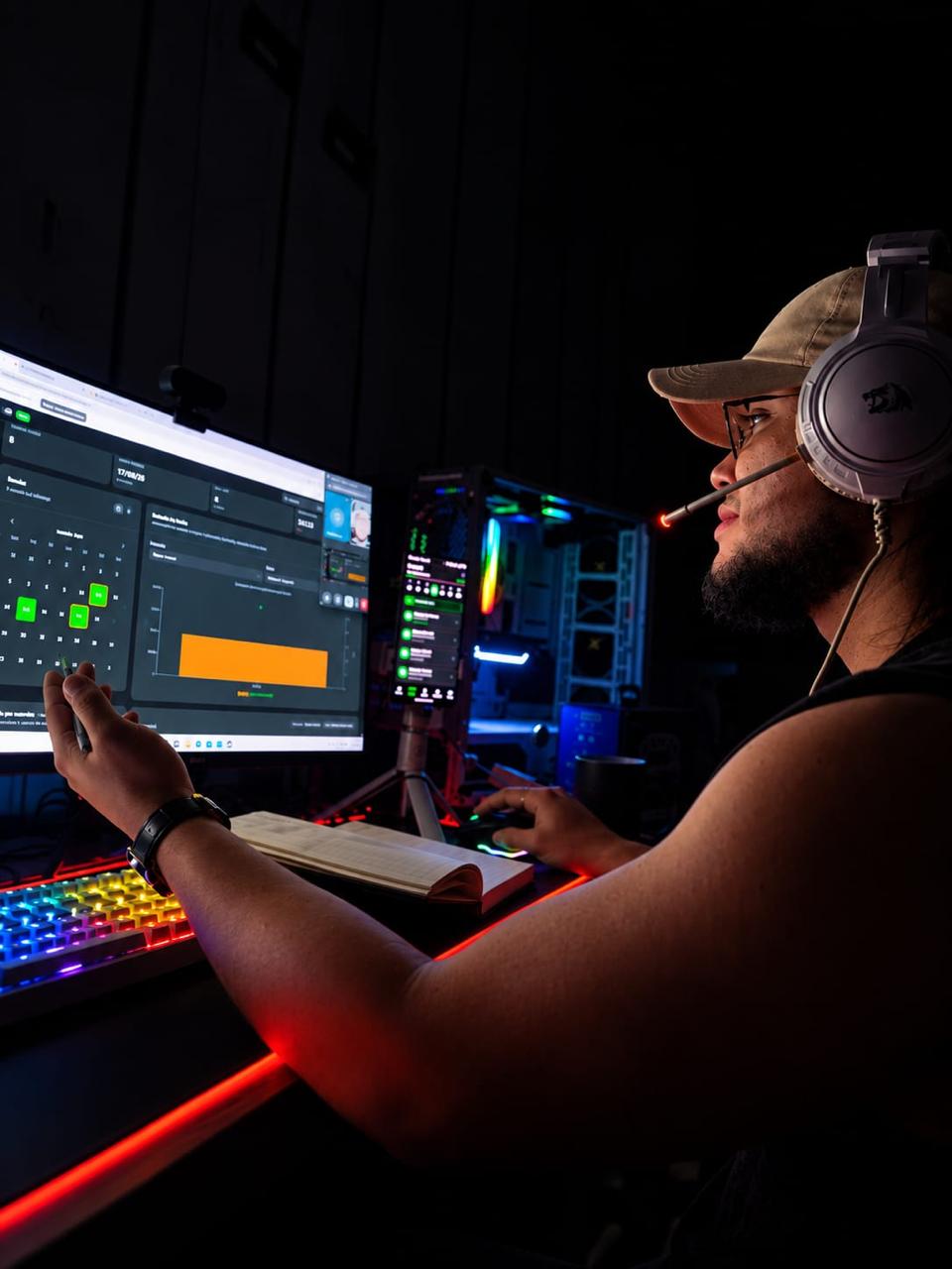 Rotina de acompanhamento online em computador